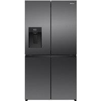 Hisense PureFlex RQ600P5SBE Wifi Connected Plumbed Total No Frost Multi-door American Fridge Freezer - Dark Stainless Steel - E Rated, Stainless Steel