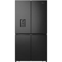 Hisense PureFlat Infinite RQ758N4SWFE Wifi Connected Total No Frost American Fridge Freezer - Black Stainless Steel - E Rated, Black