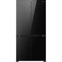 Hisense KitchenFit RQ768N4GBE Total No Frost American Fridge Freezer - Black Glass - E Rated, Black