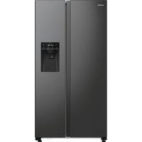 Hisense PureFlat RS5P535NTFDUK Non-Plumbed Total No Frost American Fridge Freezer - Black Stainless Steel - D Rated, Black