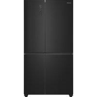 Hisense PureFlat RS5P668SSFC Wifi Connected Total No Frost American Fridge Freezer - Black Stainless Steel - C Rated, Black