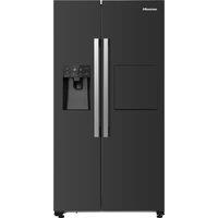 Hisense RS694N4BBE Plumbed Total No Frost American Fridge Freezer - Black - E Rated, Black