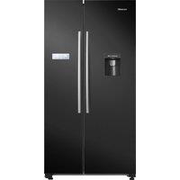 Hisense RS741N4WBE Non-Plumbed Total No Frost American Fridge Freezer - Black - E Rated, Black