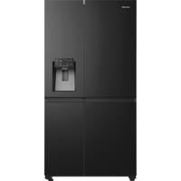 Hisense PureFlat Infinite RS818N4IFE Wifi Connected Plumbed Total No Frost American Fridge Freezer - Black Stainless Steel - E Rated, Black