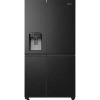 Hisense PureFlat RS818N4TFC Wifi Connected Non-Plumbed Frost Free American Fridge Freezer - Black Stainless Steel - C Rated, Black