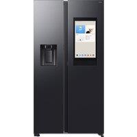Samsung Family Hub RS90F66BEFEU Wifi Connected Plumbed Total No Frost American Fridge Freezer - Black - E Rated, Black