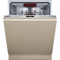 NEFF N50 S155ECX07G Wifi Connected Fully Integrated Full Size Dishwasher - Stainless Steel Control Panel with Fixed Door Fixing Kit - C Rated, Stainless Steel