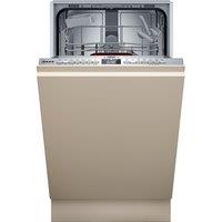 NEFF N50 S875HKX32G Fully Integrated Slimline Dishwasher - Silver Control Panel - D Rated, Silver