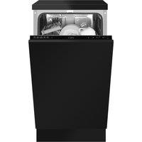 CDA SCD4509 Integrated Slimline Dishwasher - Black Control Panel with Fixed Kit - E Rated, Black