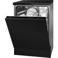 CDA SCD6011 Integrated Full Size Dishwasher - Black Control Panel with Fixed Kit - E Rated, Black