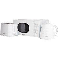 Daewoo Argyle Collection SDA2575 20 Litre , Freestanding Standard Microwave Oven Breakfast Set - White, White