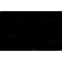 Smeg SE484EMTD 77cm Ceramic Hob - Black, Black