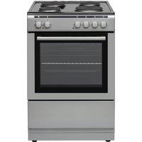Electra SE60S/2 60cm Electric Cooker with Solid Plate Hob - Silver - A Rated, Silver
