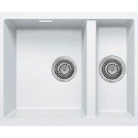 Harlyn Sennen 1.5 Bowl Inset Kitchen Sink - White, White