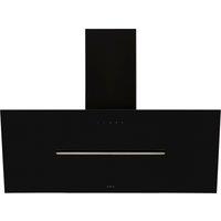 Elica SHY-BLK-90 Angled Chimney Cooker Hood - Black Glass - For Ducted/Recirculating Ventilation, Black