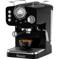 Swan Retro SK22110BN Espresso Coffee Machine - Black, Black