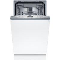 Bosch Series 4 SPV4EMX17G Fully Integrated Slimline Dishwasher - Silver Control Panel with Fixed Kit - B Rated, Silver
