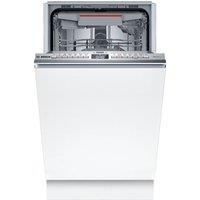 Bosch Series 4 SPV4EMX25G Wifi Connected Fully Integrated Slimline Dishwasher - Stainless Steel Control Panel with Fixed Door Fixing Kit - C Rated, Stainless Steel