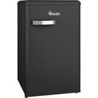Swan Retro SR11035BNE 87cm High Fridge with Ice Box - Black - E Rated, Black