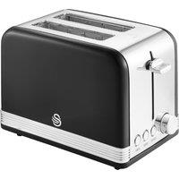 Swan Retro ST19010BN 2 Slice Toaster - Black, Black