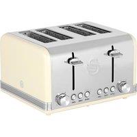 Swan Retro ST19020CN 4 Slice Toaster - Cream, Cream
