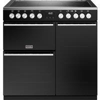 Stoves Precision Deluxe 90cm Electric Range Cooker with Induction Hob - Black - A Rated, Black