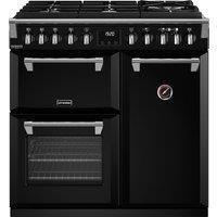 Stoves Richmond Deluxe 90cm Dual Fuel Range Cooker - Black - A Rated, Black