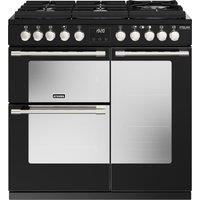 Stoves Sterling Deluxe ST DX STER D900DF GTG BK 90cm Dual Fuel Range Cooker - Black - A Rated, Black