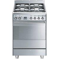 Smeg Concert SUK61PX8 60cm Dual Fuel Cooker - Stainless Steel - A Rated, Stainless Steel