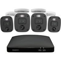 Swann 8 channel 4 bullet camera1080P 1TBHDD DVR CCTV kit 1080p Smart Home Security Cameras - White, White