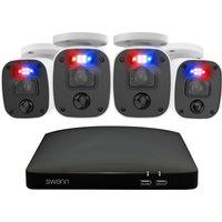 Swann Wired 2K DVR Security System Smart Home Security Camera - Black, Black
