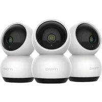 Swann EVO 2K Pan and Tilt Indoor 2K Quad HD Smart Home Security Cameras - White, White