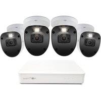 Swann AdvancedX Wired NVR Security System - 4 Bullet 3K Super HD Smart Home Security Cameras - White, White