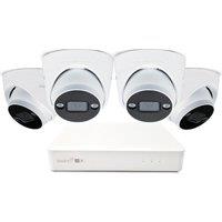 Swann AdvancedX Wired NVR Security System - 4 Dome 3K Super HD Smart Home Security Cameras - White, White