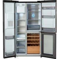 Tesla T530TDBG Frost Free Multi-door American Fridge Freezer - Black - E Rated, Black