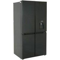 Tesla T560FDB Frost Free Multi-door American Fridge Freezer - Black - E Rated, Black