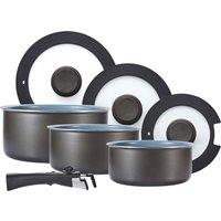 Tower 7 Piece Cookware Set - Graphite, Silver