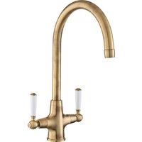Rangemaster Aquaclassic Dual Lever Built In Kitchen Tap - Antique Brass, Antique Brass