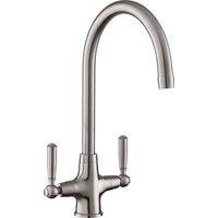 Rangemaster Aquaclassic Dual Lever Built In Kitchen Tap - Brushed Steel, Stainless Steel