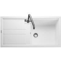 Rangemaster Topaz 1 Bowl Inset Kitchen Sink - Arctic White, White