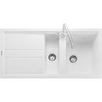 Rangemaster Topaz 1.5 Bowl Inset Kitchen Sink - Arctic White, White