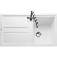 Rangemaster Topaz 1 Bowl Inset Kitchen Sink - Arctic White, White
