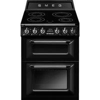 Smeg Victoria TR62IBL2 60cm Electric Cooker with Induction Hob - Black - A/A Rated, Black