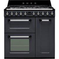 Smeg Victoria TR93GR 90cm Dual Fuel Range Cooker - Slate - A/B Rated, Graphite