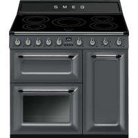 Smeg Victoria TR93IGR2 90cm Electric Range Cooker with Induction Hob - Slate Grey - A/B Rated, Slate Grey