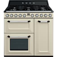 Smeg Victoria TR93P 90cm Dual Fuel Range Cooker - Cream - A/B Rated, Cream