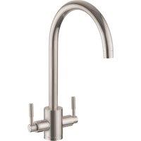 Rangemaster Aquatrend Dual Lever Built In Kitchen Tap - Brushed Steel, Stainless Steel