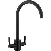 Rangemaster Aquatrend Dual Lever Built In Kitchen Tap - Matte Black, Black
