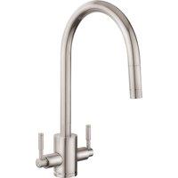 Rangemaster Aquatrend Dual Lever Built In Kitchen Tap - Brushed Steel, Stainless Steel
