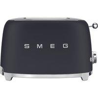 Smeg 50's Retro TSF01BLMUK 2 Slice Toaster - Matte Black, Black